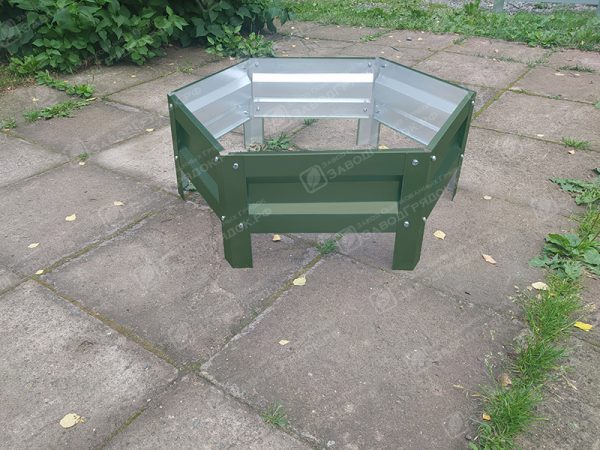 Клумба шестигранная с полимерным покрытием RAL 6005 /1.4м (1 ярус) — изображение 1